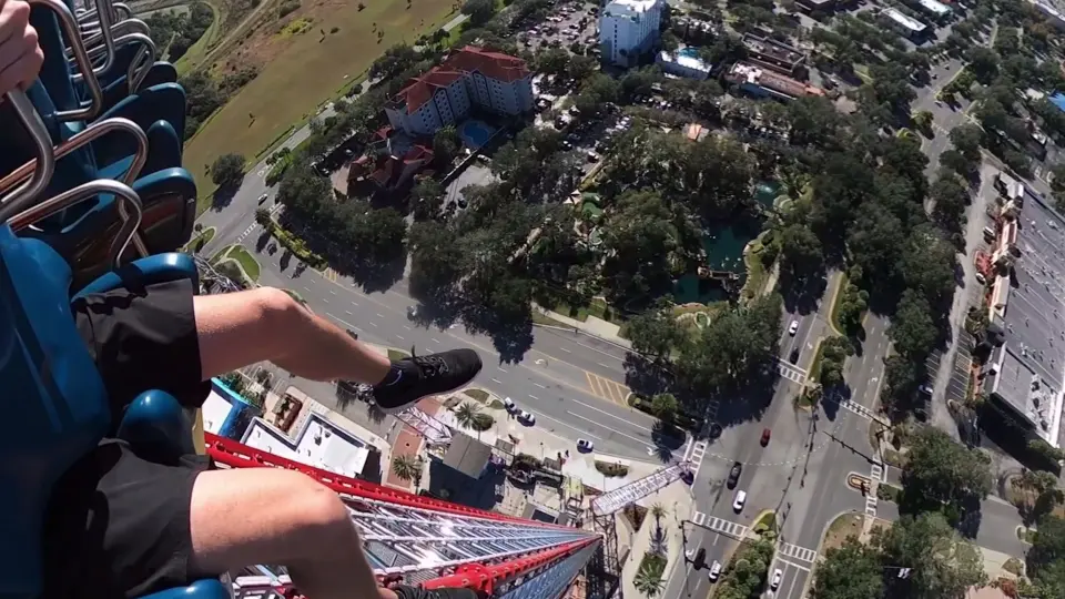 【4K60帧】多视角：自由落体(Free Fall)世界最高跳楼机|奥兰多ICON 