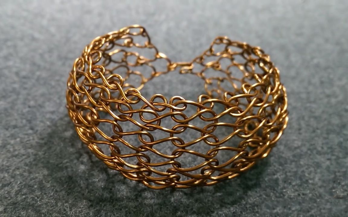 【绕线】原来金属线也可以编织—蜘蛛网手镯【高阶教程】