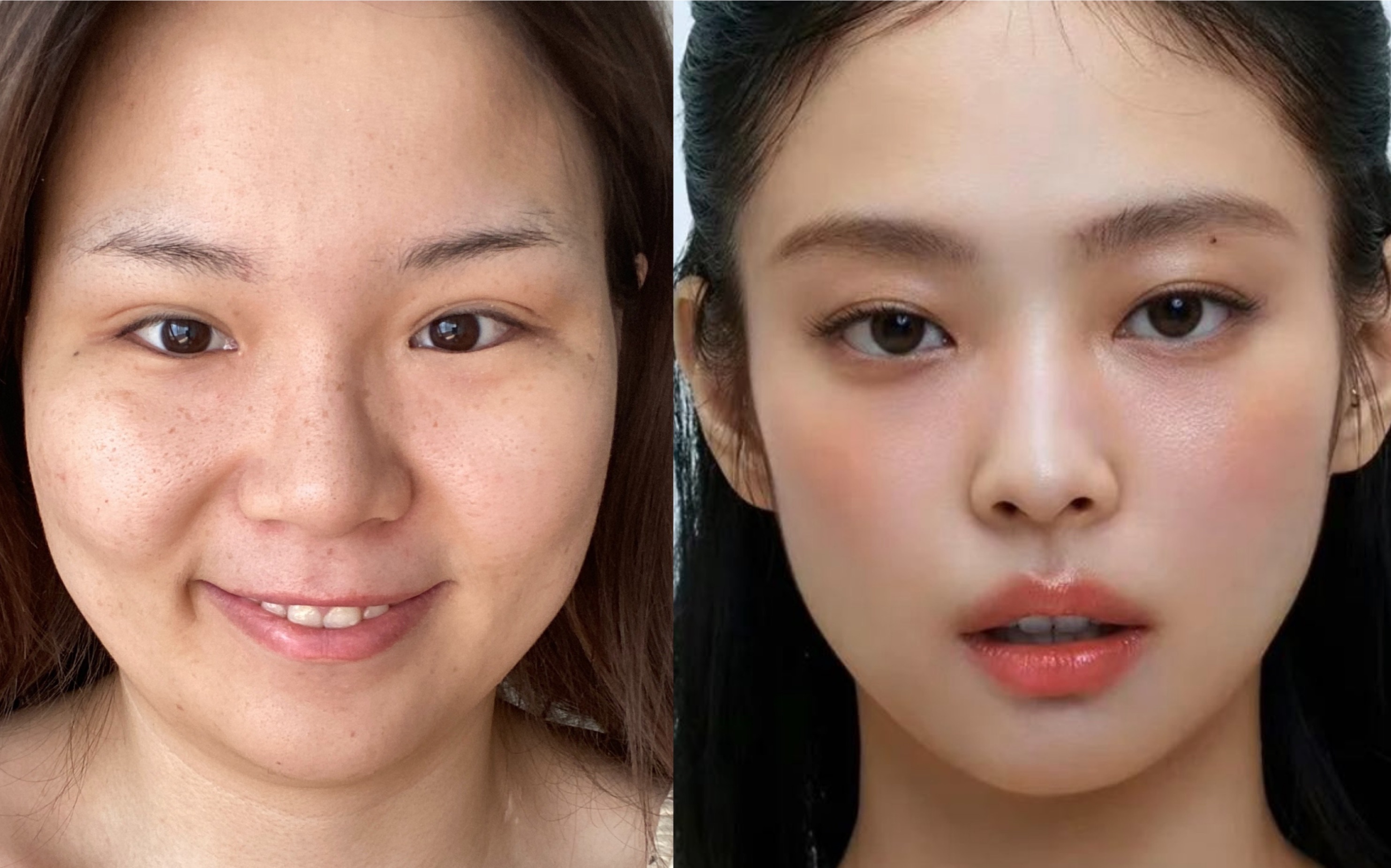 jennie画报妆!虽然不像但具有用的韩国化妆师淡妆化妆思路