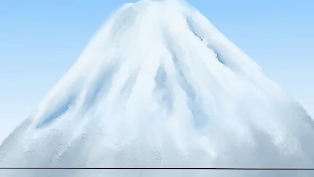 ipad手绘富士山手机壁纸