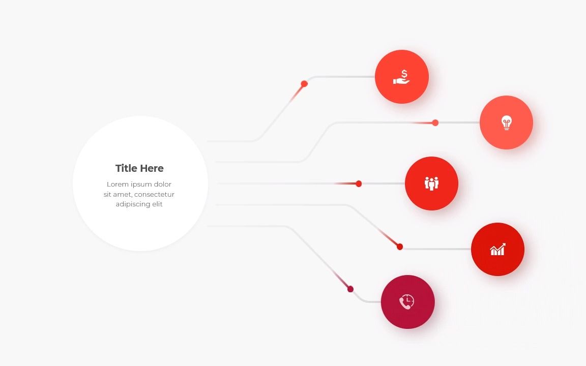 红色圆形结构图并列关系信息图表PPT素材Infographic Red哔哩哔哩bilibili