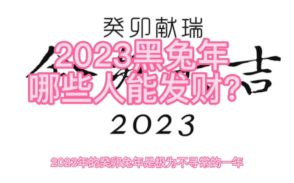 2023黑兔年哪些人能发财呢?哔哩哔哩bilibili