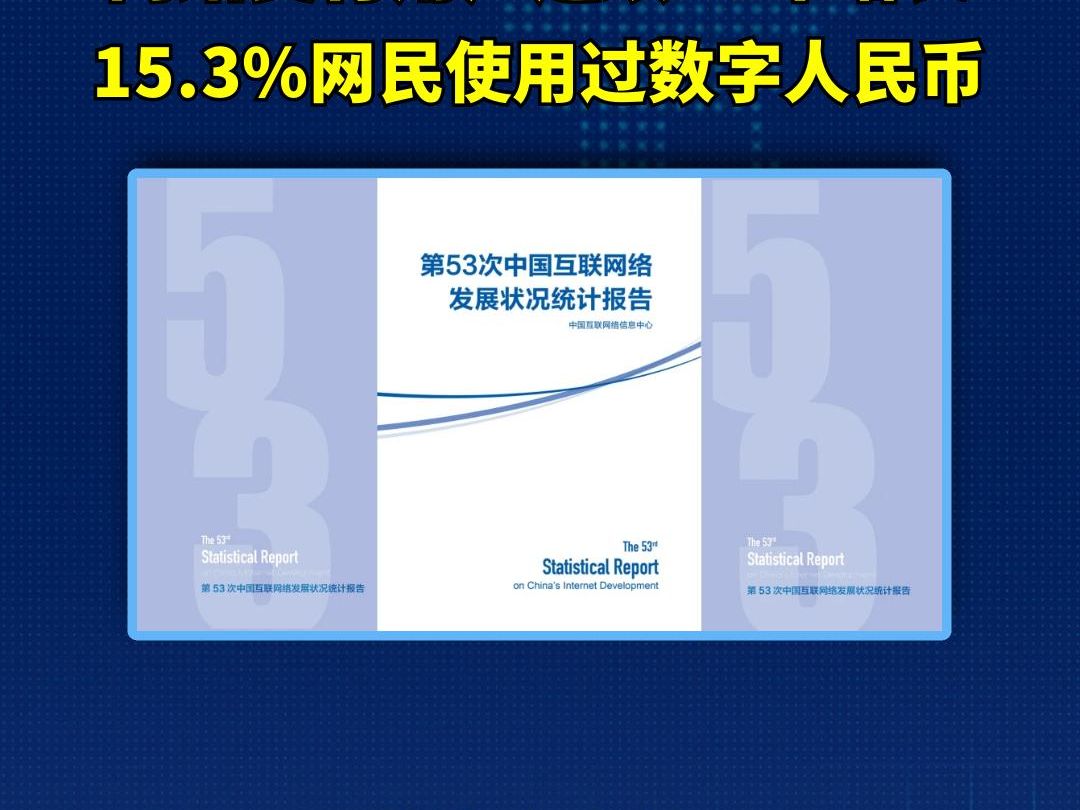 中国互联网络信息中心:截至2023年12月,我国网民达10.92亿人,网络支付用户连续10年增长,15.3%网民使用过数字人民币.哔哩哔哩bilibili