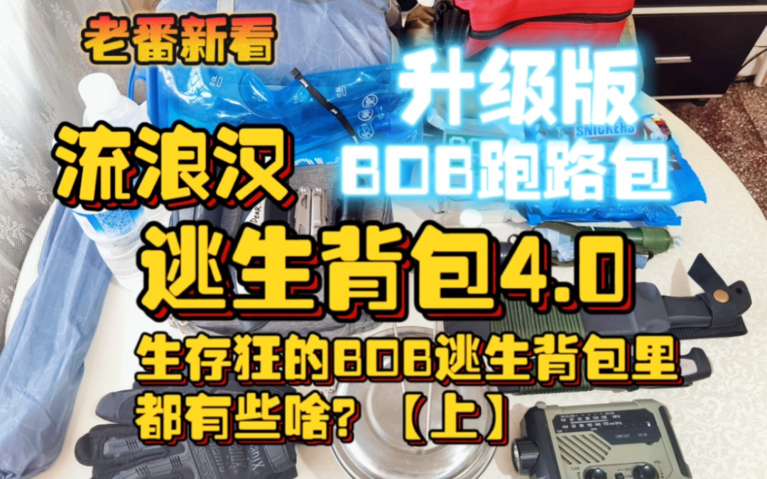 【逃生背包4.0】老活新整!流浪汉逃生背包 暨 BOB 72小时跑路包4.0版本!(上)哔哩哔哩bilibili