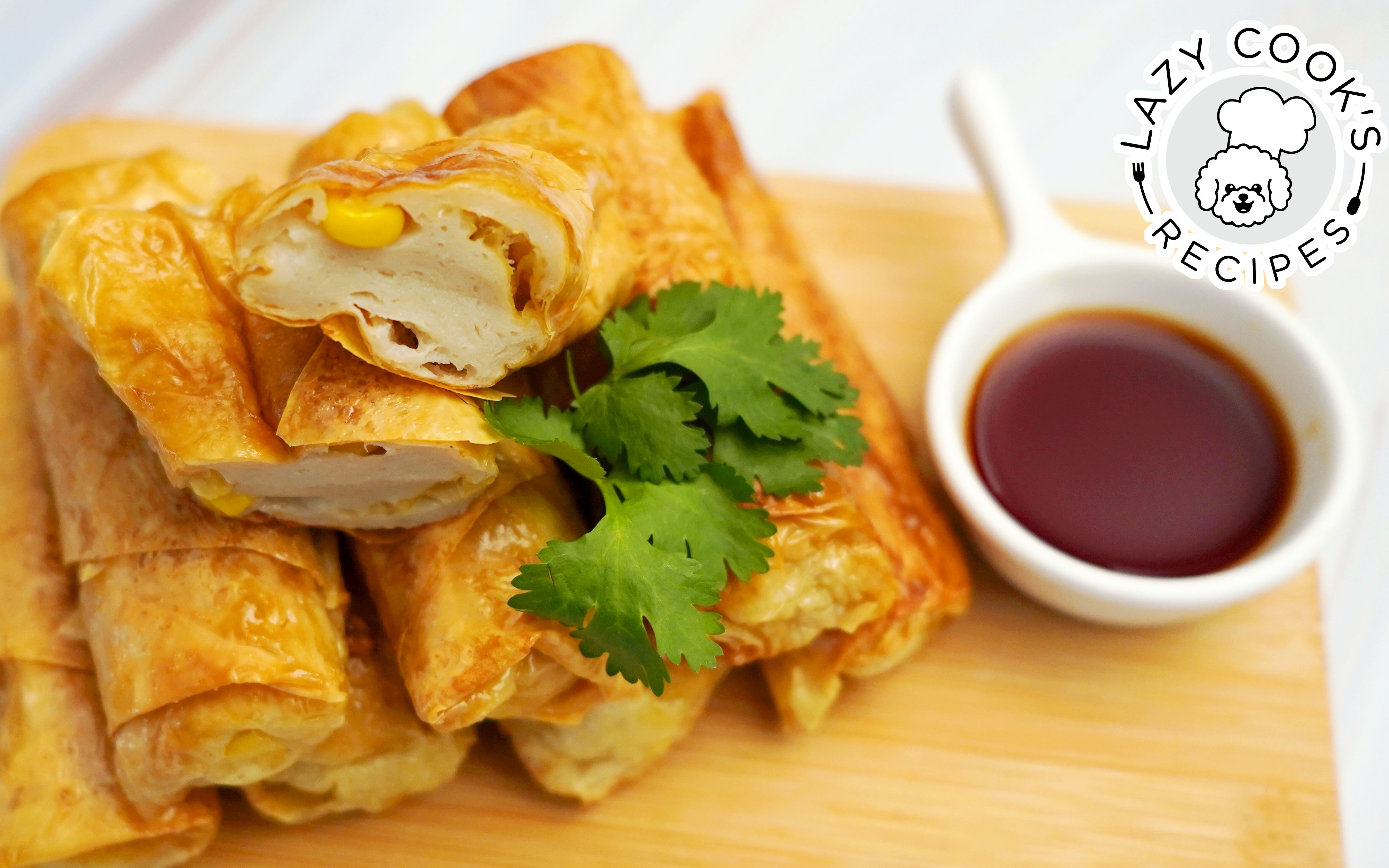 95 香煎鱼肉腐皮卷 | 9899699399996993 懒人厨房