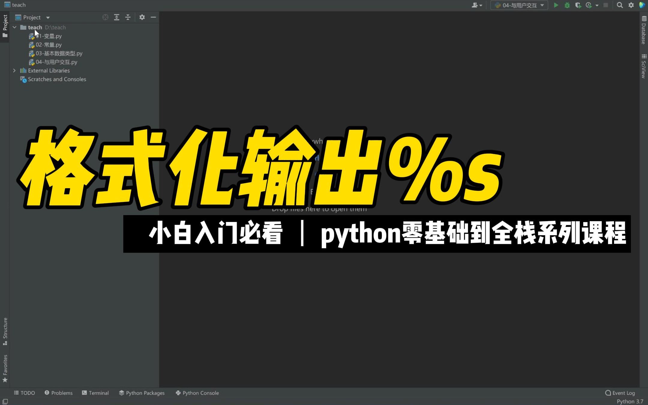 格式化输出%s  《python零基础到全栈系列》哔哩哔哩bilibili