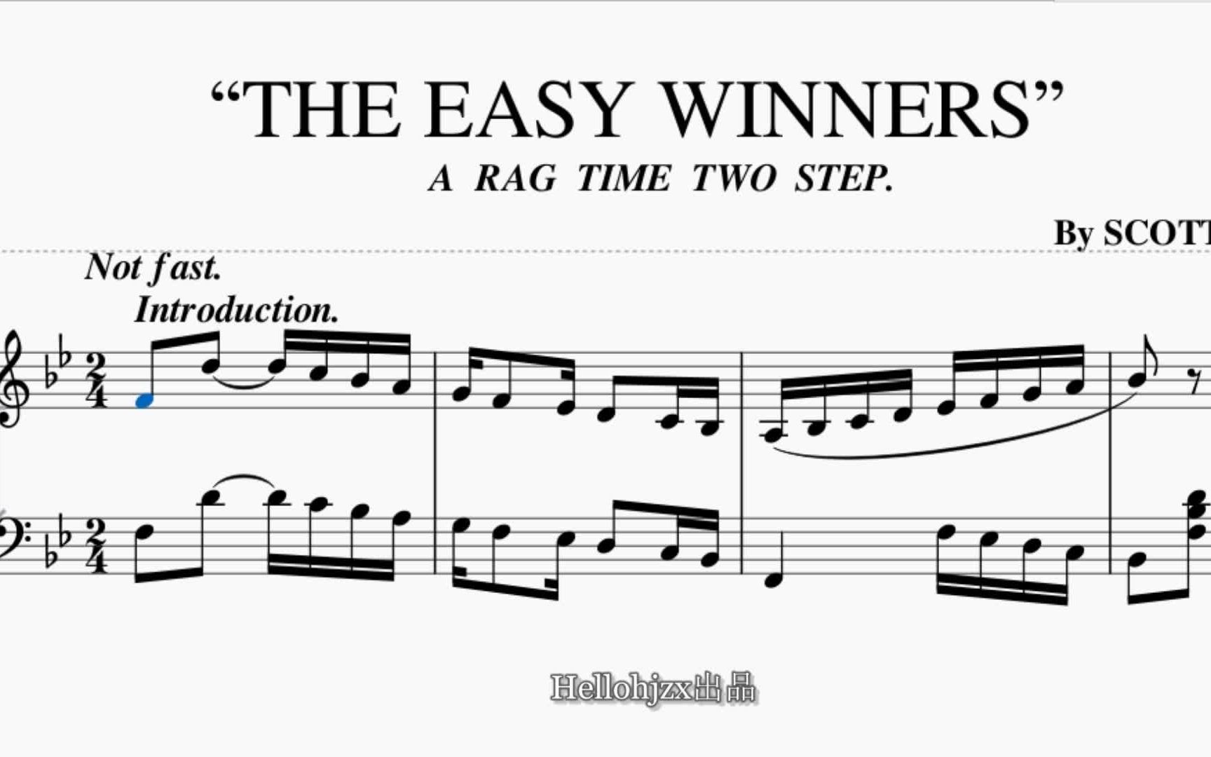 [图]乔普林：《易胜者雷格（降B大调版）》-Scott Joplin:The Easy Winners Rag（1901年发表的拉格泰姆二步舞曲）