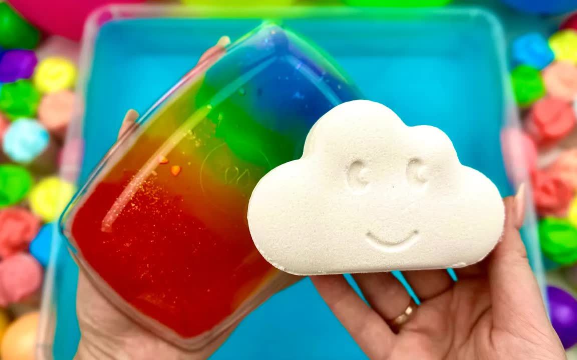 [图]【解压实验室】非常满意的视频🌈 水中沐浴弹☁️ 泥和粘土爆裂🌈