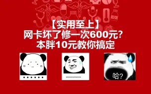 Download Video: 【实用至上】网卡坏了修一次600元？本胖10元教你搞定！