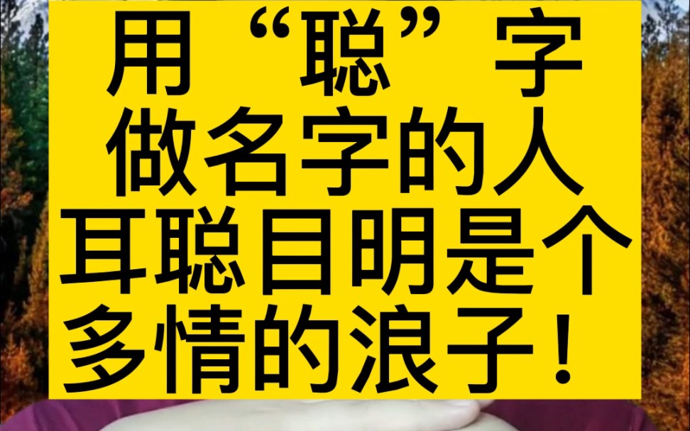 用“聪”做名字耳聪目明很可能是个多情的浪子!#起名 #宝宝起名 #取名改名哔哩哔哩bilibili