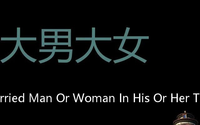 大男大女 Chinese Pronunciation unmarried man or woman in his or her thirties哔哩哔哩bilibili