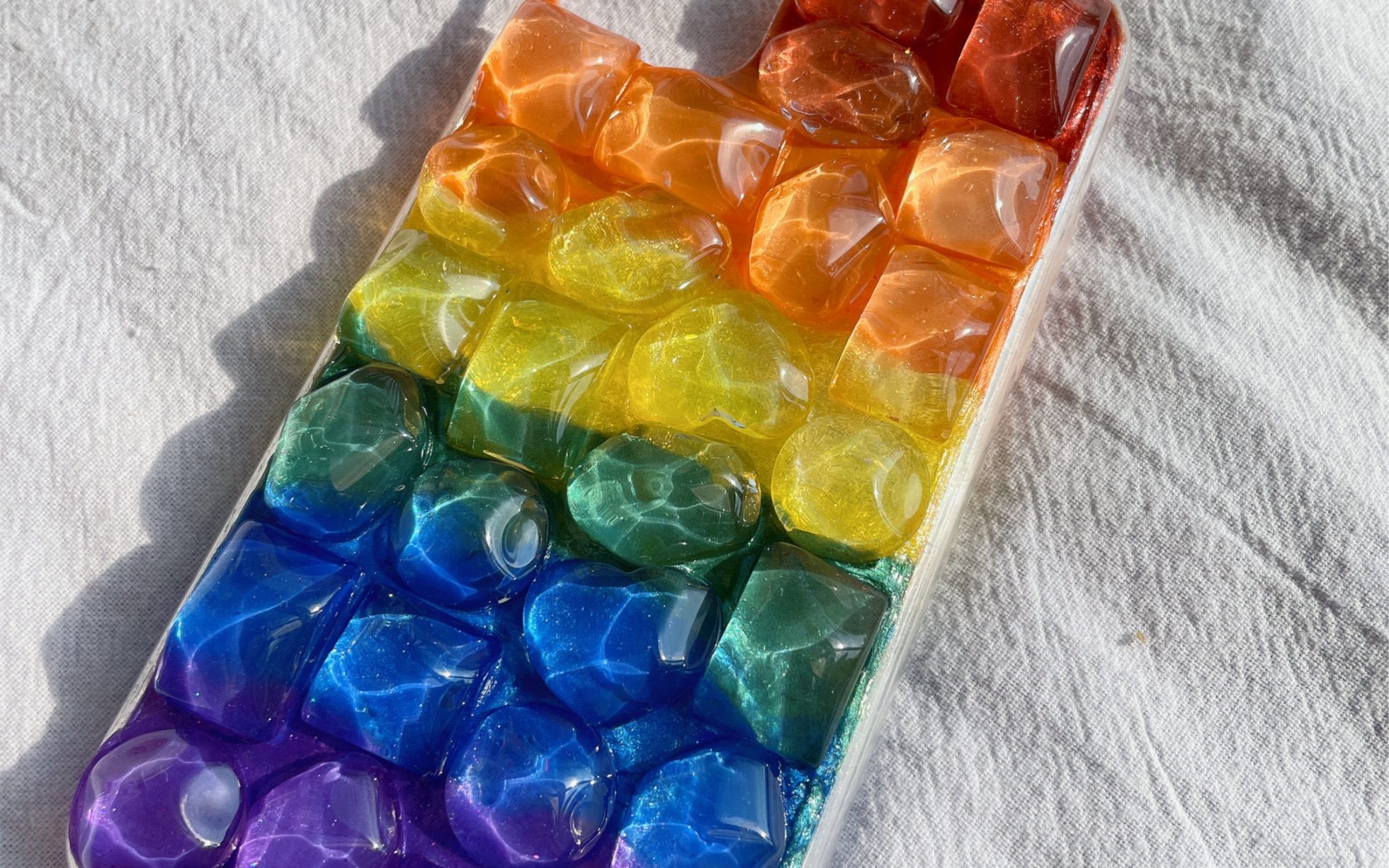 彩虹冰块奶油胶手机壳