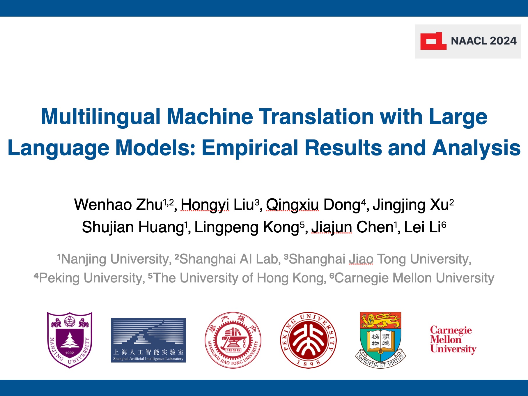 NAACL2024:Multilingual Machine Translation with Large Language Models哔哩哔哩bilibili