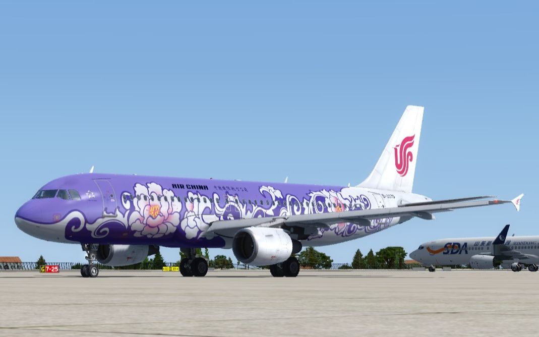 国航紫牡丹a320-214炸鸡 弹跳落地兰州中川