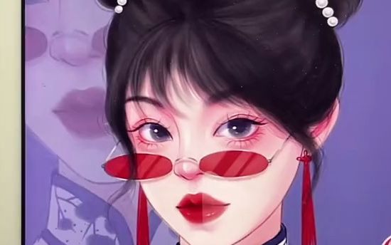 画中人仿妆 三缺一,国潮风仿妆,第一次尝试 可还行?