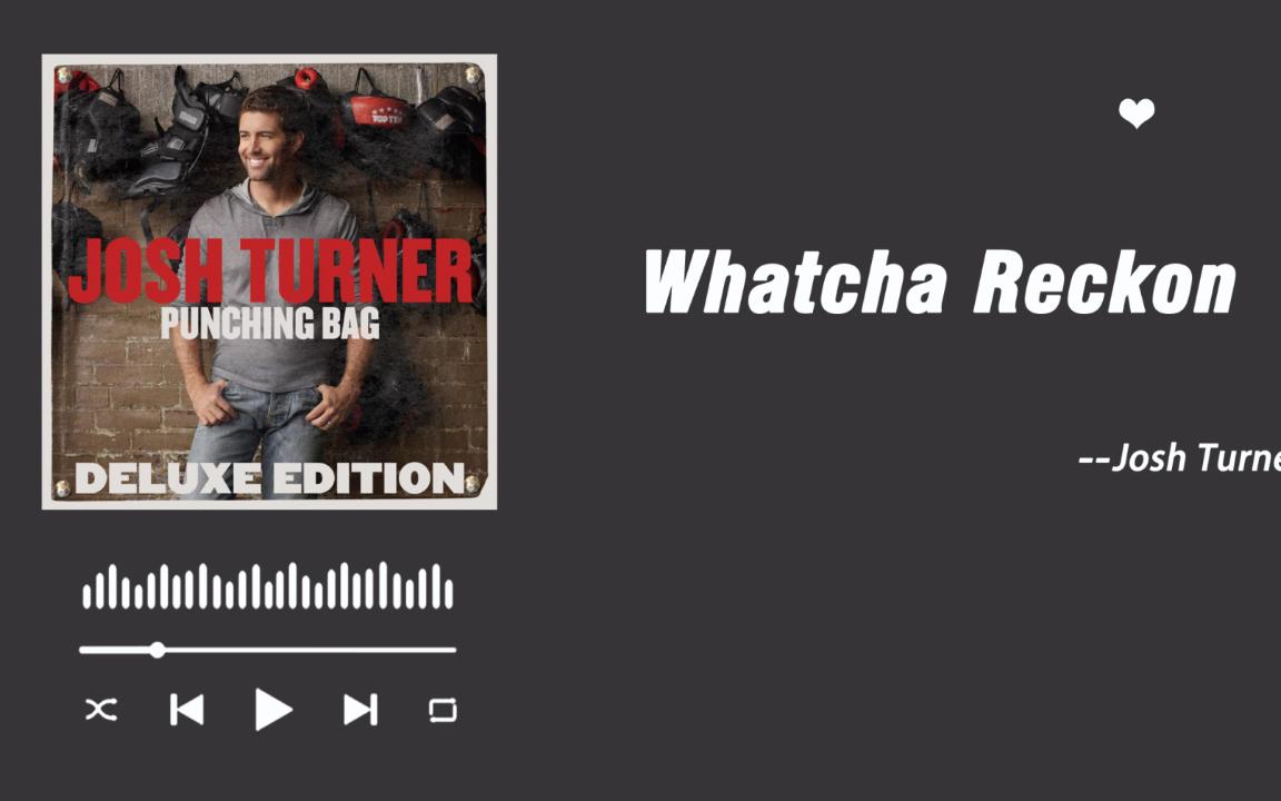 [图]日推歌单 | 磁性嗓音 | 《Whatcha Reckon》-Josh Turner