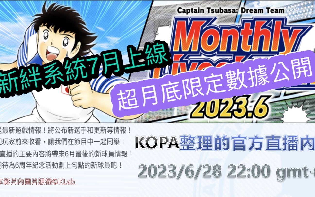 KLab官方直播整理2023/6/28by KOPA [足球小将翼 梦幻队伍]手机游戏热门视频