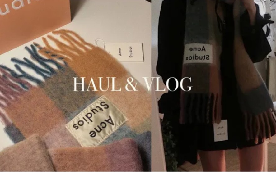 HAUL VLOG |Irene Bak & acnestudios围巾 / 羽绒服/ 时尚地狱 / 年末派对哔哩哔哩bilibili