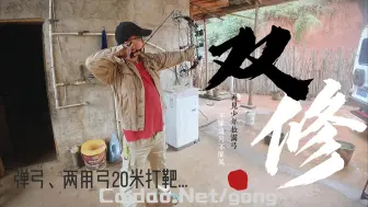 Download Video: 菜刀两用弓和弹弓双修20米打靶，真费钢珠啊...