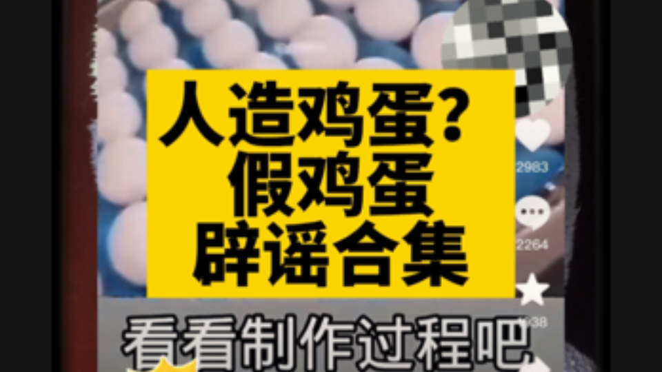 人造鸡蛋?假鸡蛋?辟谣合集!欢迎补充哔哩哔哩bilibili