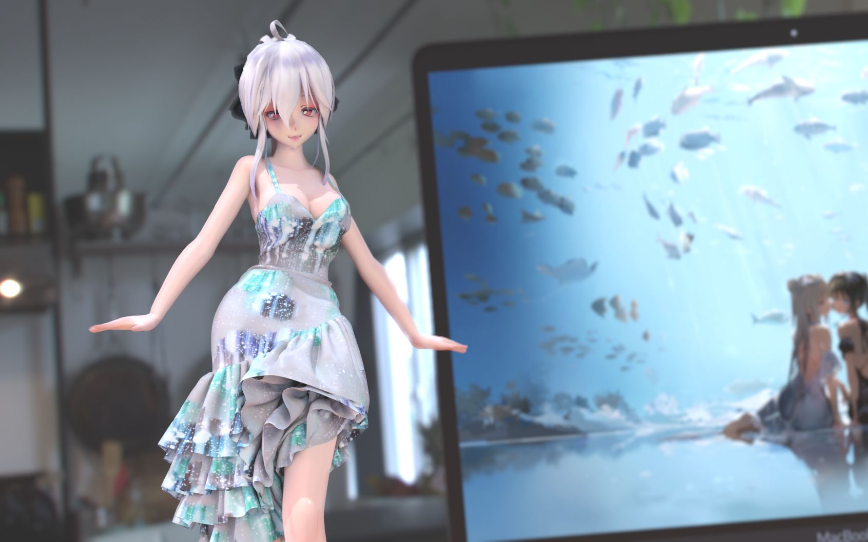 【布料解算/弱音/eevee】弱音的漂亮礼服