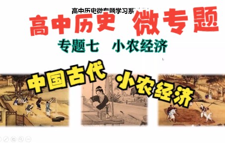 [图]高中历史微专题复习：中国古代的小农经济