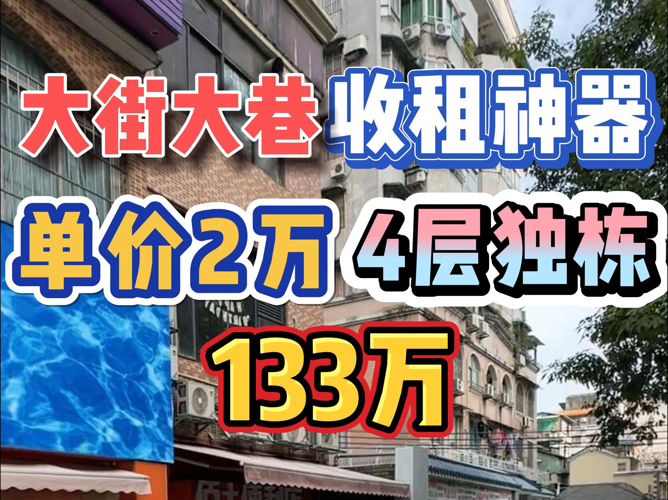 大街大巷!收租神器,单价2万,4层独栋,133万!哔哩哔哩bilibili