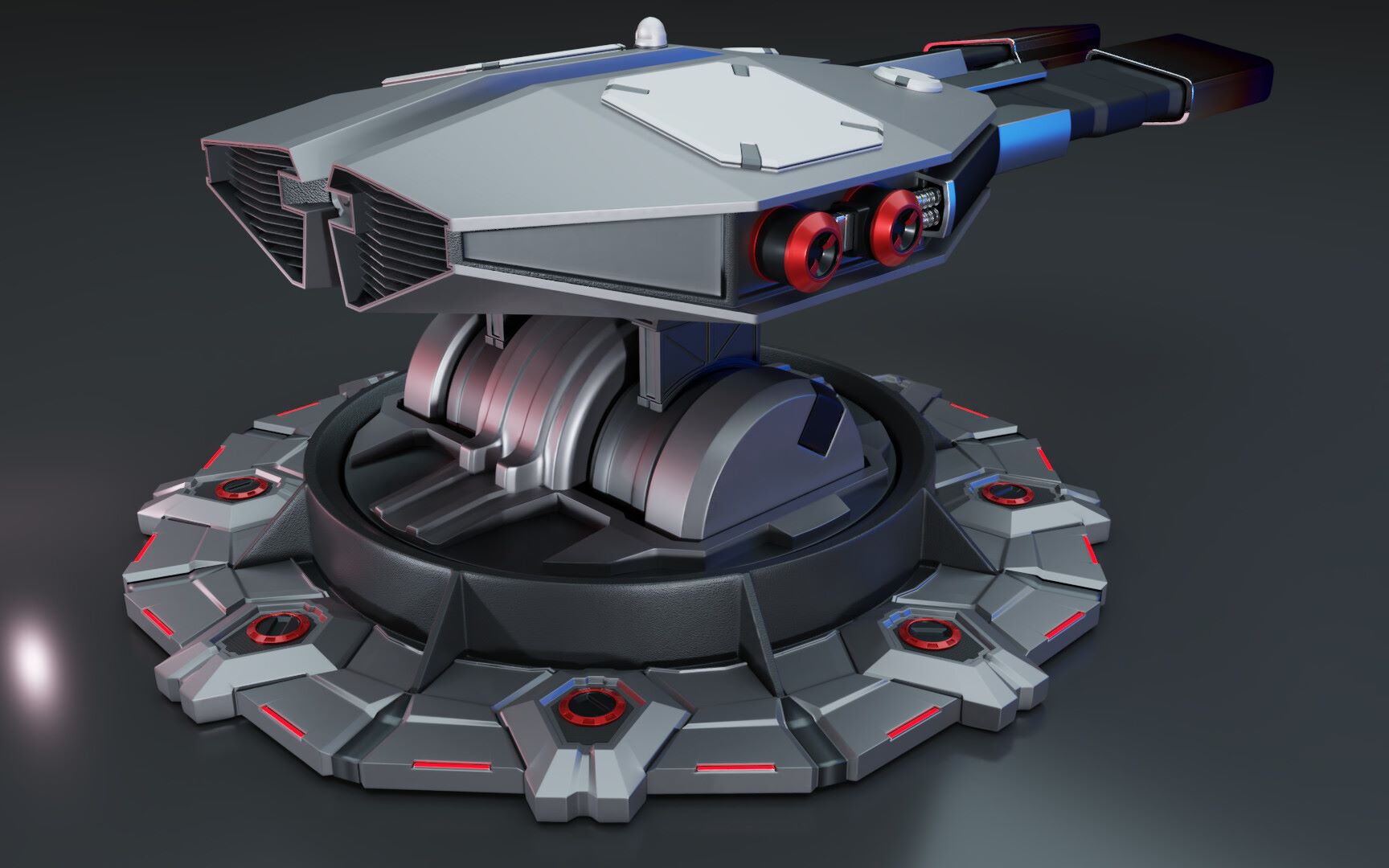 3d建模零基础详细教学制作场景机械炮台