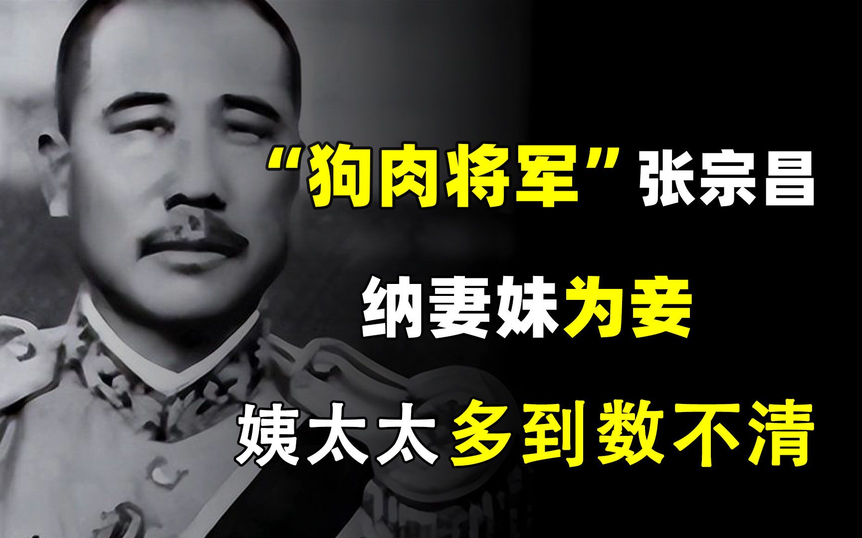 "狗肉将军"张宗昌:纳妻妹为妾,姨太太多到数不清!