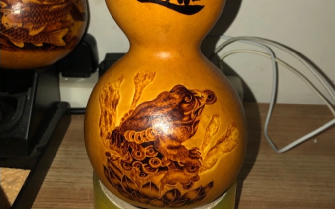 葫芦烙画——招财进宝