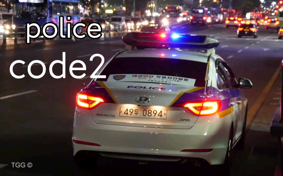 搬运韩国首尔警车巡逻各种型号的现代