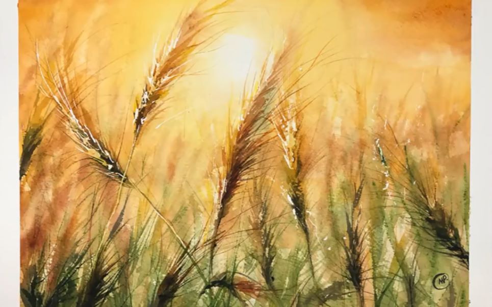 水彩入门风景教程搬运|麦穗