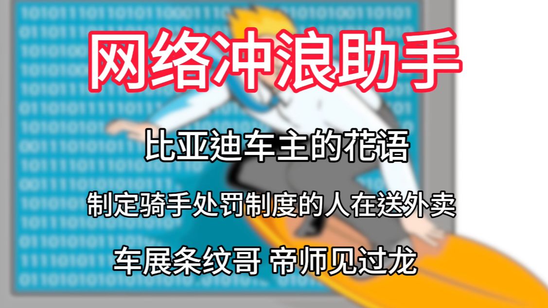 比亚迪车主的花语,帝师见过龙,制定骑手处罚制度的人在送外卖,车展条纹哥【网络冲浪助手】哔哩哔哩bilibili