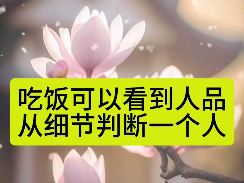 优千莫:吃饭可以看到人品,从细节判断一个人#优千莫般若思维 #圣贤文化 #黄金组合 #天意运动打卡哔哩哔哩bilibili