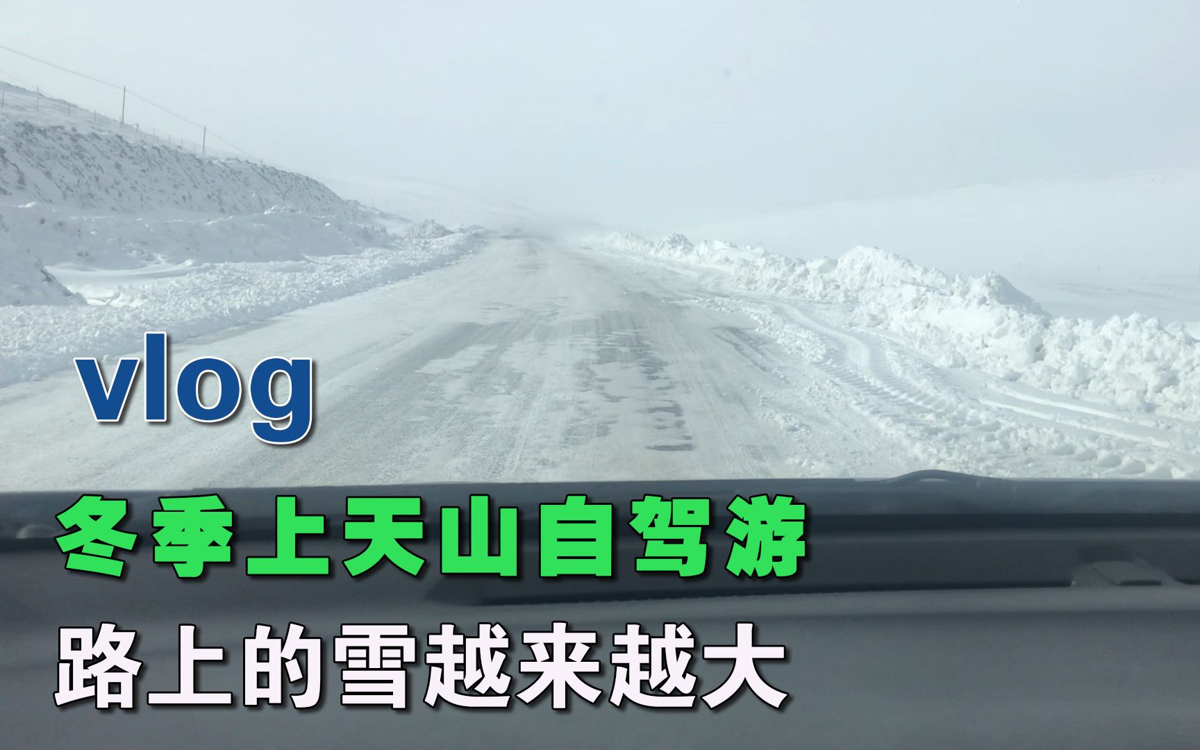 冬季上新疆天山自驾游 路上的雪越来越大 小伙开飞度去巩乃斯林场哔哩哔哩bilibili