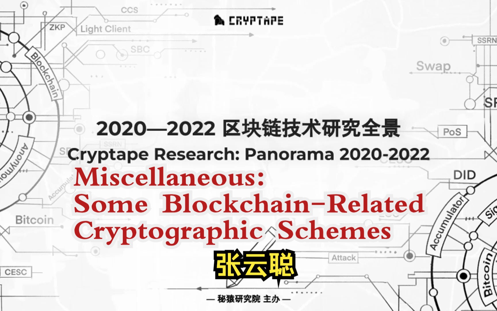 EP81 Some BlockchainRelated Cryptographic Schemes (Misc.) 张云聪|秘猿先锋区块链全景系列讲座哔哩哔哩bilibili