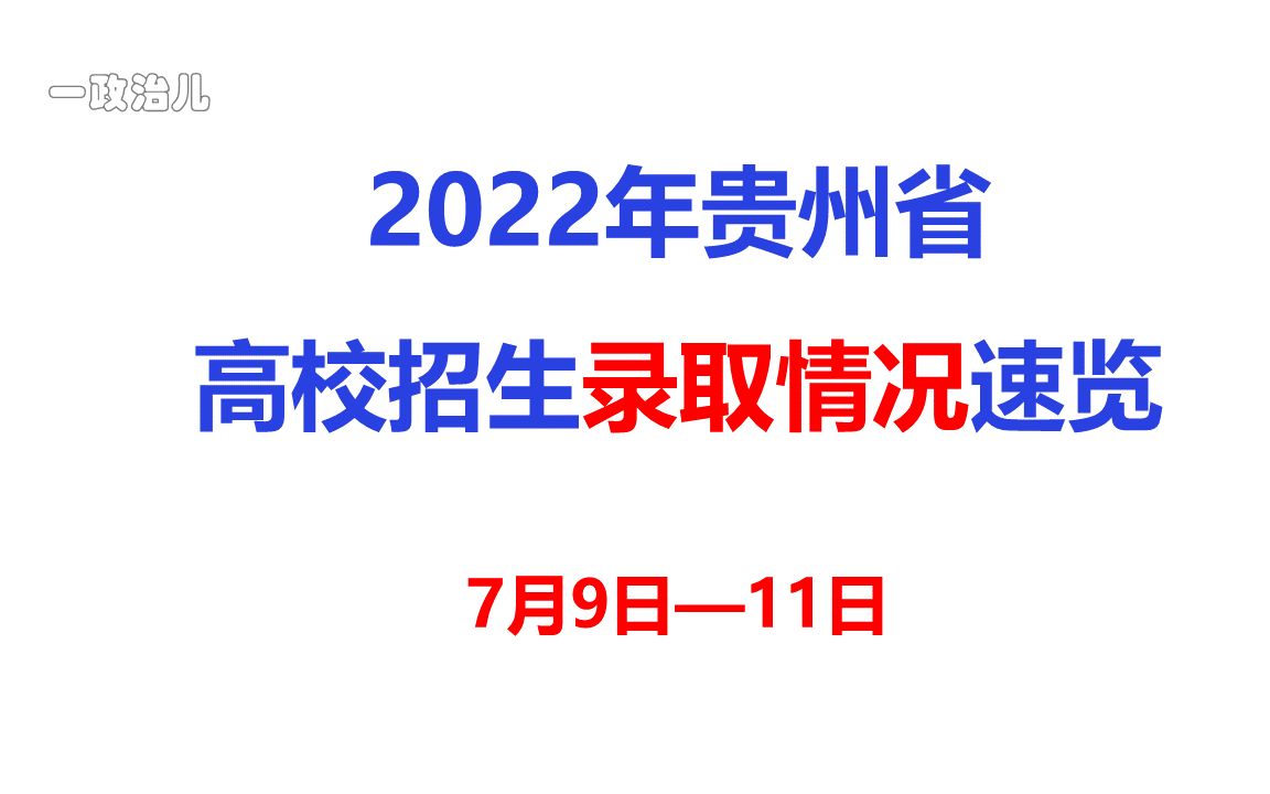 2022年高考贵州高校招生录取情况速览9—11日值得看看哔哩哔哩bilibili