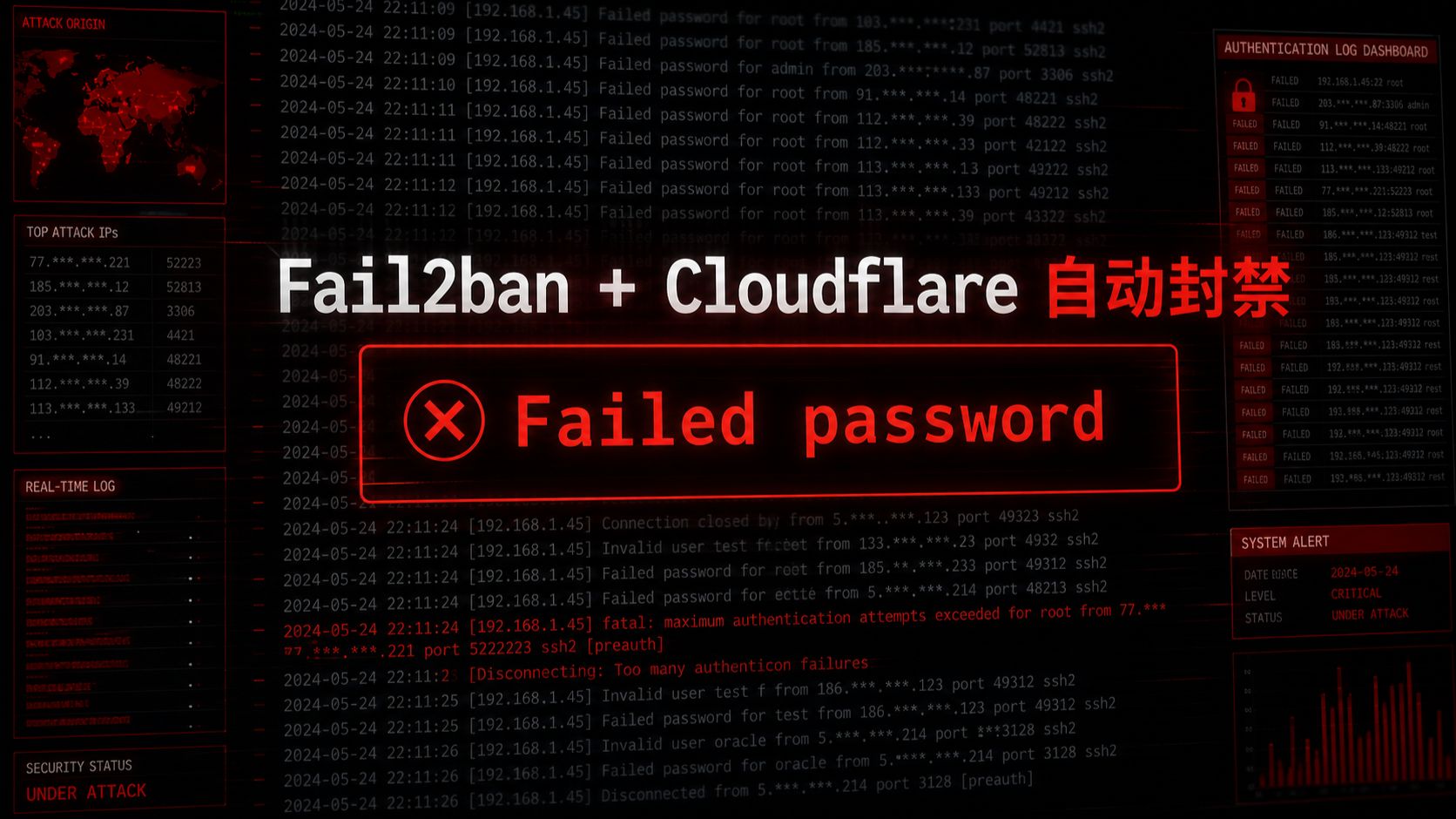 用 Fail2ban + Cloudflare 打造自动防御系统,封堵恶意扫描
