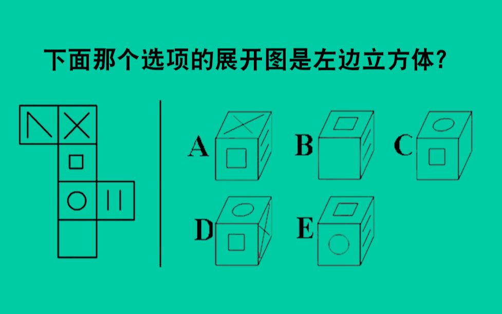 [图]图形推理（24）：下面那个选项的展开图是左边立方体？