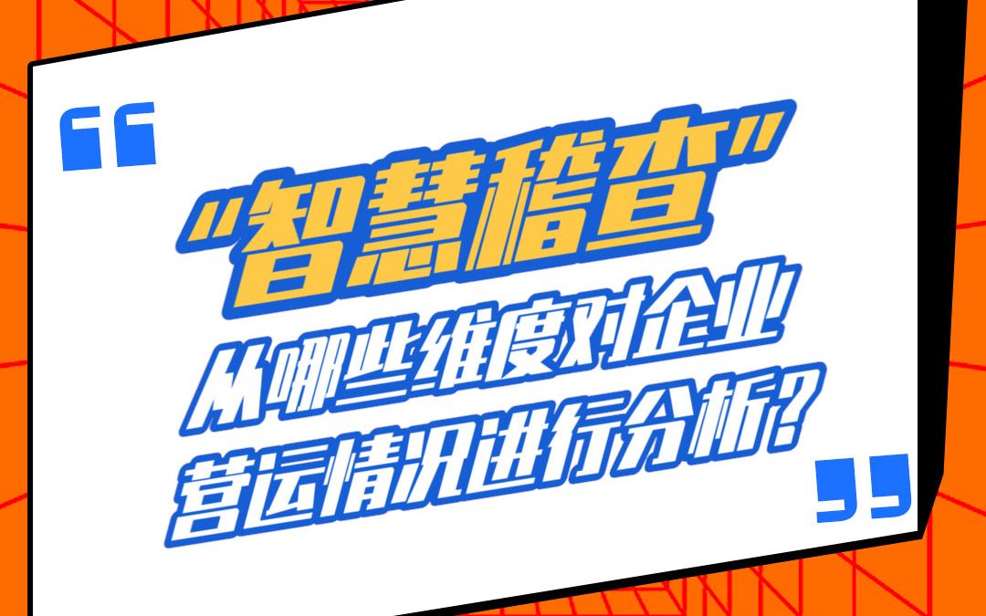 “智慧稽查”从哪些维度对企业营运情况进行分析?小望科技 税务稽查 发票 偷税逃税哔哩哔哩bilibili