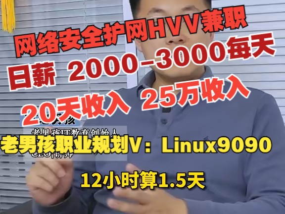 网络安全护网兼职20天25万收入?什么是护网(hvv)日薪2000每天参加网络安全行业护网行动兼职赚钱收入如何?人均薪资26.9K,网络安全行业为什么这...