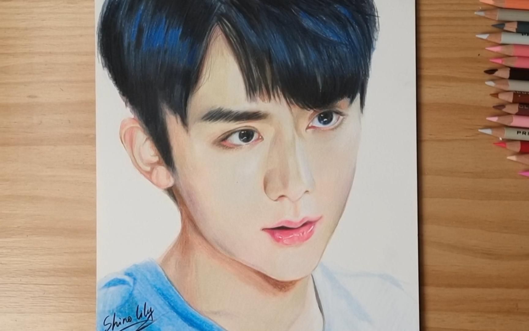 纯手绘彩铅画【张新成】完整绘画过程