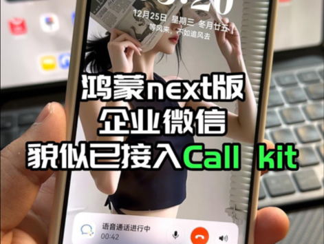 鸿蒙 next 版企业微信,貌似已经接入 Call kit哔哩哔哩bilibili