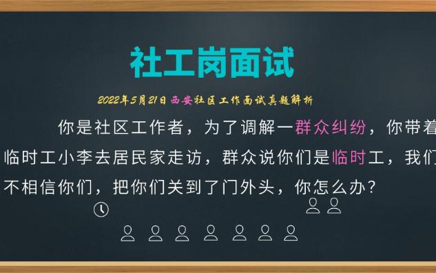 【2022.1.15西安社工面试】调解纠纷居民说你是临时工不配合工作哔哩哔哩bilibili