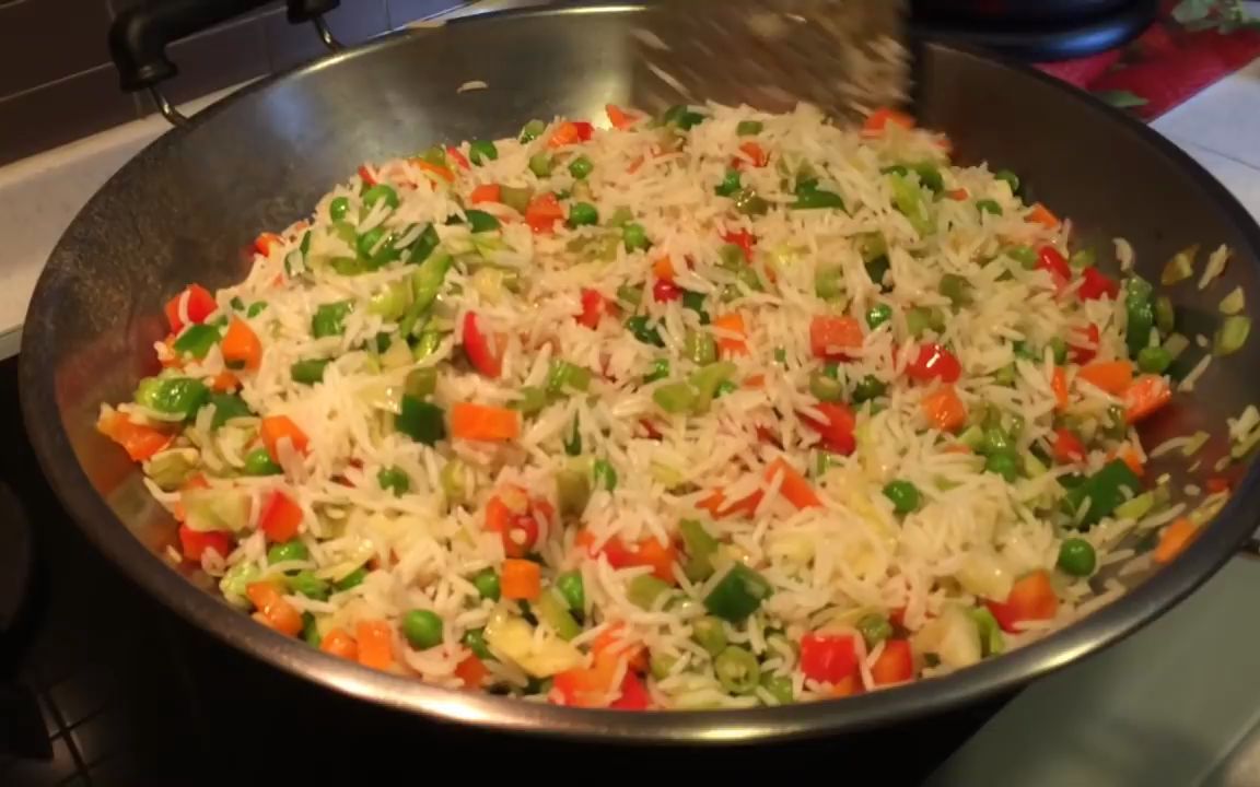 How to cook VEGETABLE FRIED RICE Fried Rice Recipe 印度代购www.abmau.com哔哩哔哩bilibili