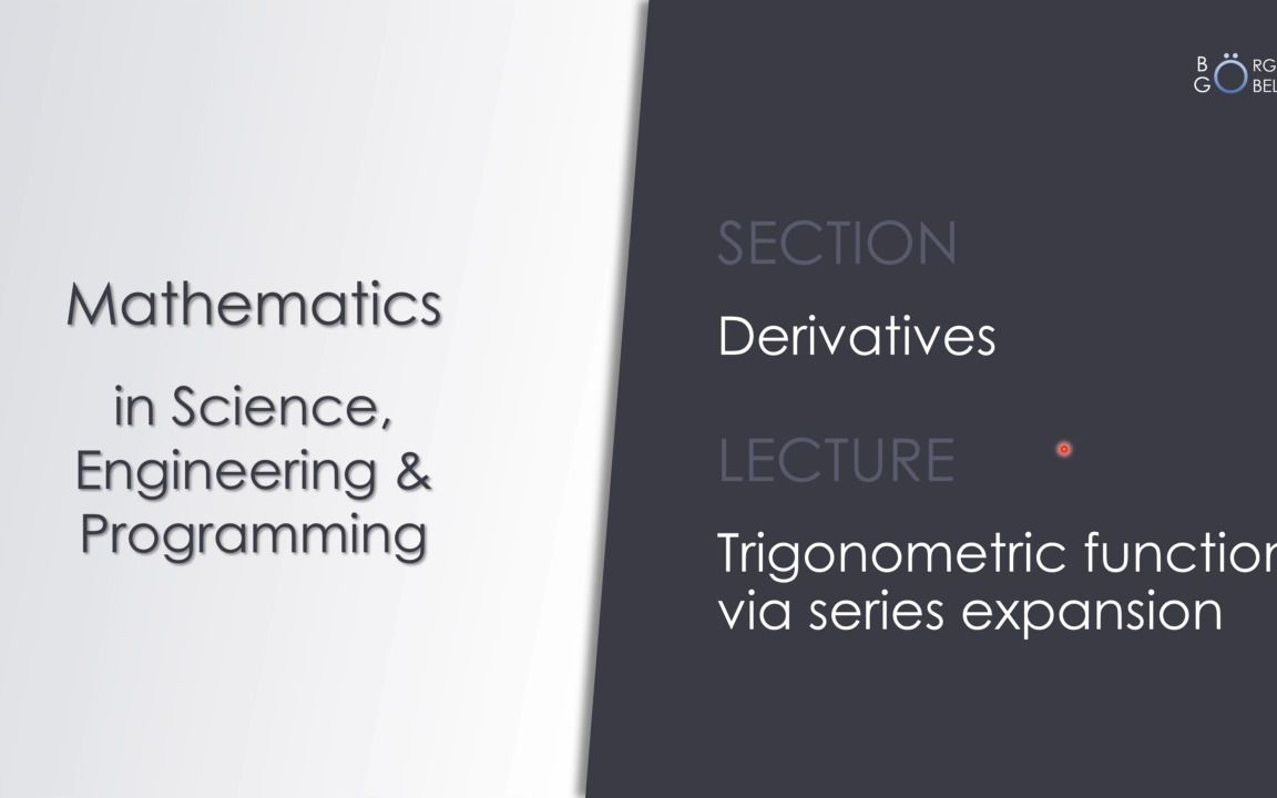 [图]4.15. Outlook Derivative of trigonometric functions by series expansion