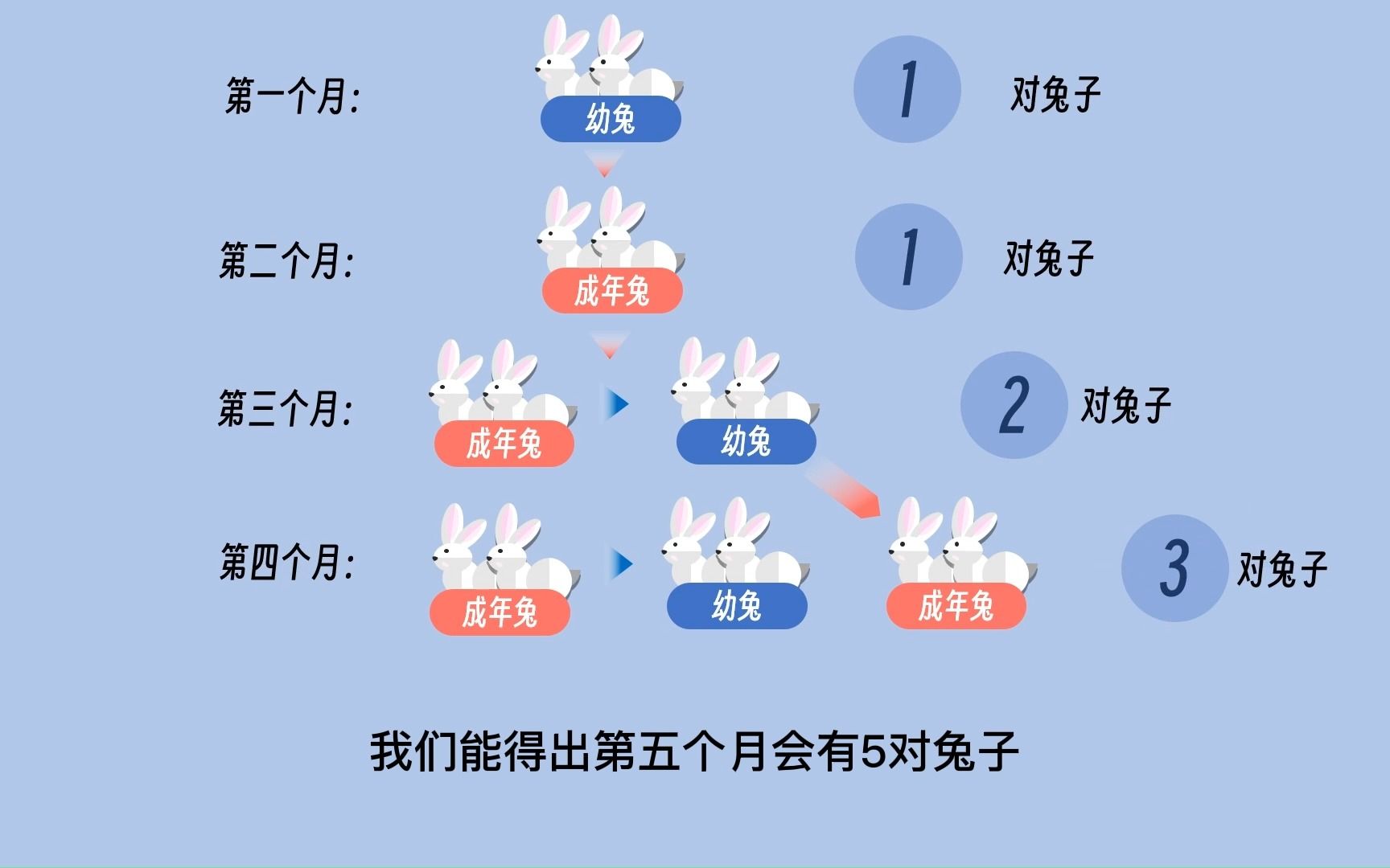 python递归函数—兔子数列求解