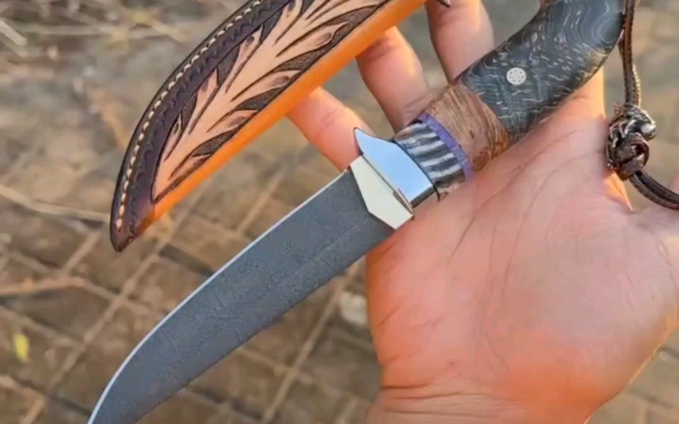 高端北欧猎刀 乌兹钢小直刀展示