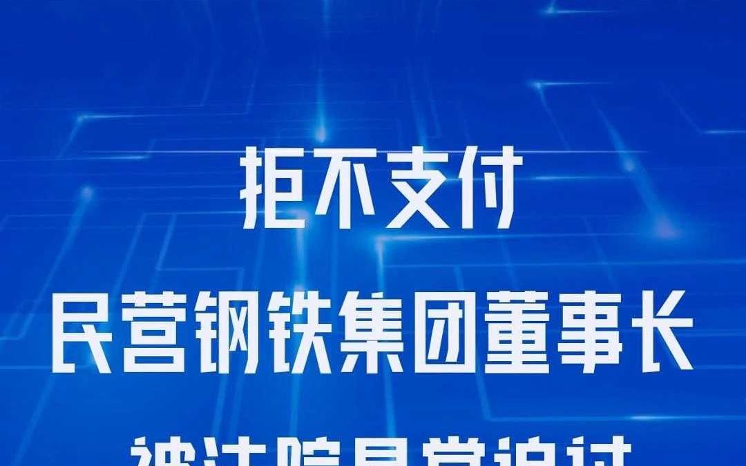 拒不支付民营钢铁集团董事长被法院悬赏追讨哔哩哔哩bilibili