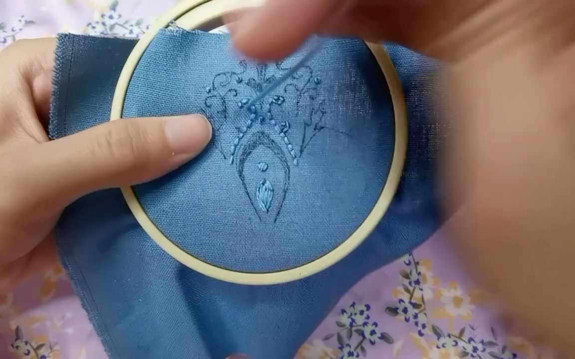 基礎刺繡回針繡,刺繡針法教程